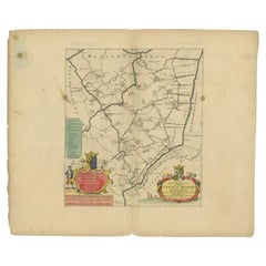 Antique Map of the Baarderadeel Township, 1718