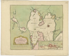 Antique Map of the Bahia Todos Santos 'Brazil' by Tirion, circa 1750