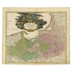 Carte ancienne de la région baltique par Homann Heirs, vers 1730