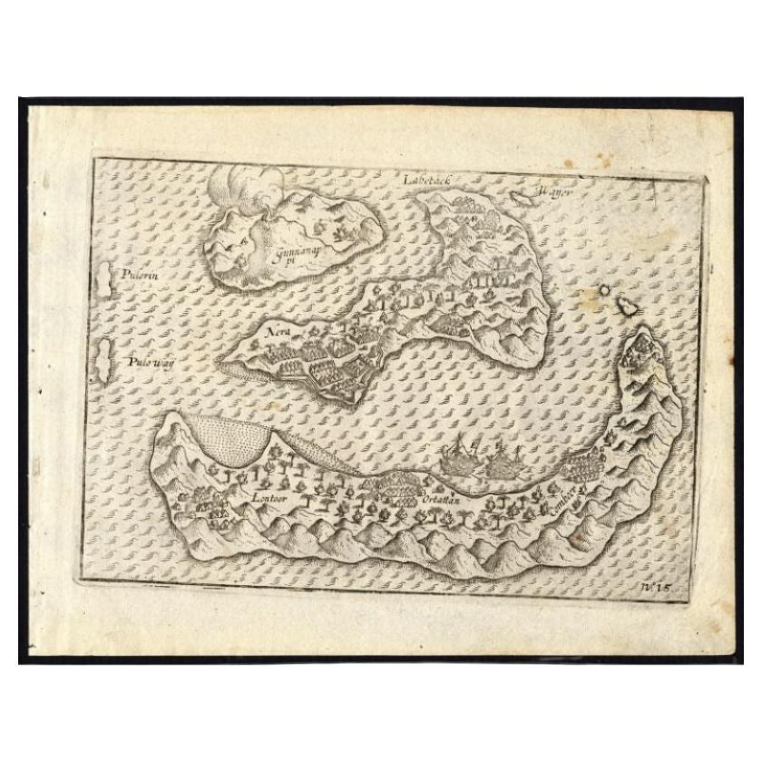 Antique Map of the Banda Islands by Commelin, 1646