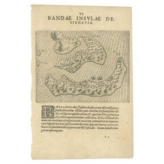 Antique Map of the Banda Islands by De Bry, c.1600