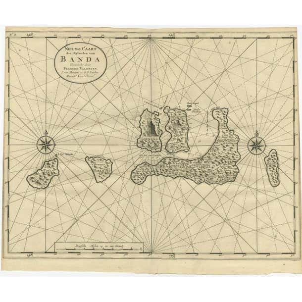 Antique Map of the Banda Islands by Valentijn, 1726 For Sale at 1stDibs