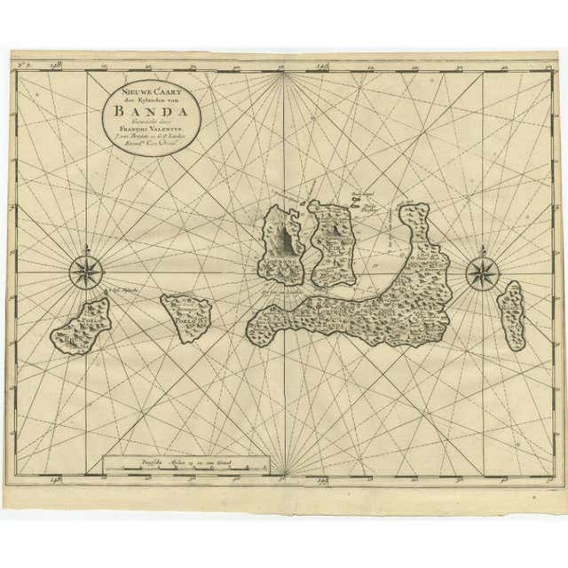 Antique Map of the Banda Islands by Valentijn, 1726 For Sale at 1stDibs