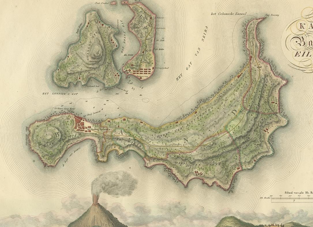 Engraved Antique Map of the Banda Islands by Van den Bosch '1818' For Sale