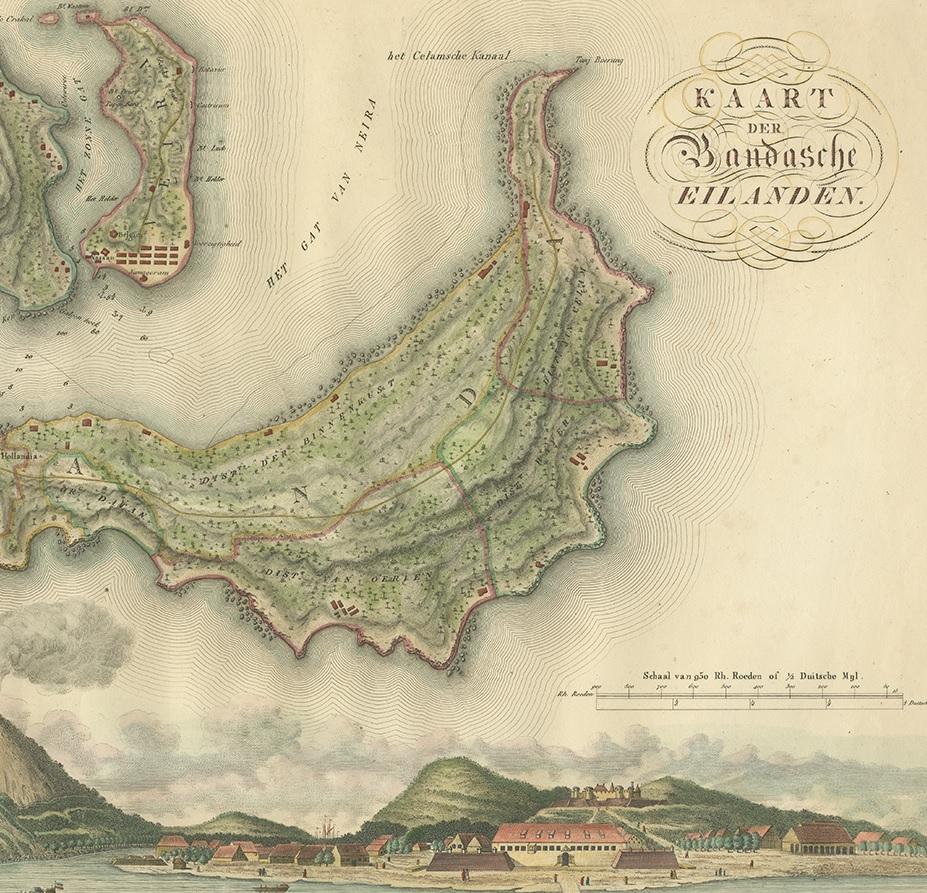 Antique Map of the Banda Islands by Van den Bosch '1818' In Good Condition For Sale In Langweer, NL