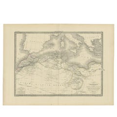 Carte ancienne de la côte Barbary par Lapie, 1842