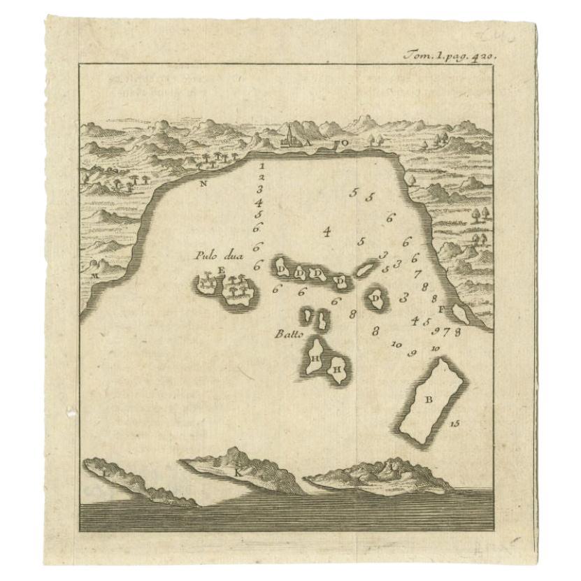 Antike Karte der Bucht von Bantam, um 1720 im Angebot