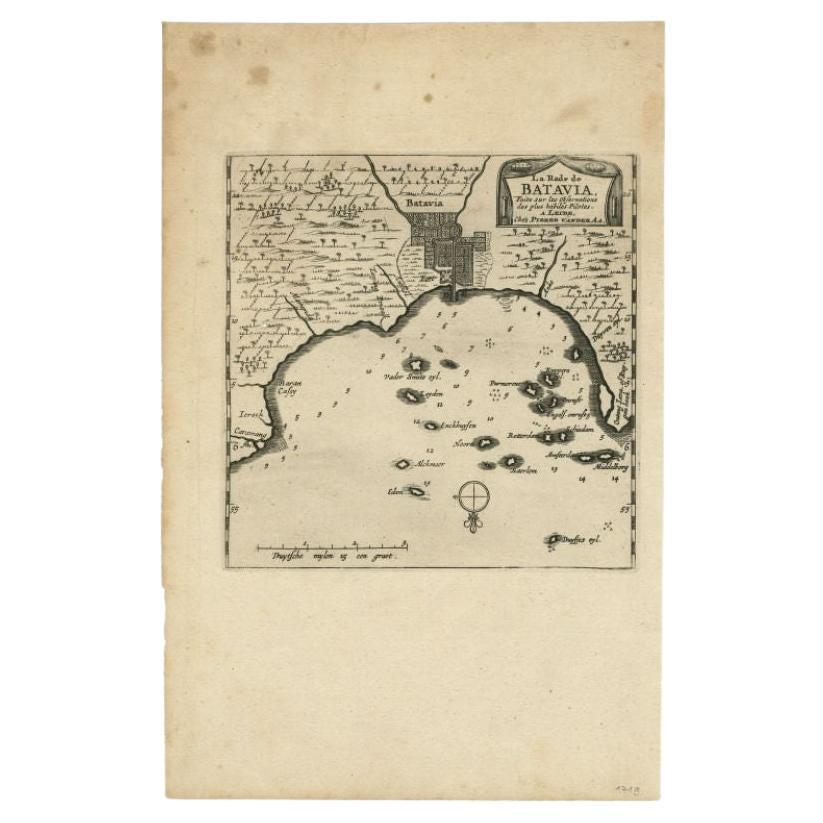 Antique Map of the Bay of Batavia by Van der Aa, c.1720 For Sale