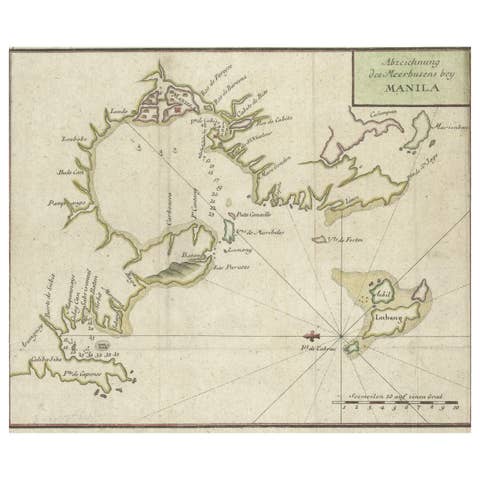 Antique Map of the Bay of Manila, Capital of the Philippines, 1763