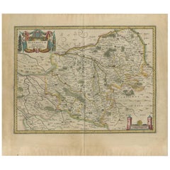 Antique Map of the Berry Region of France, circa 1670