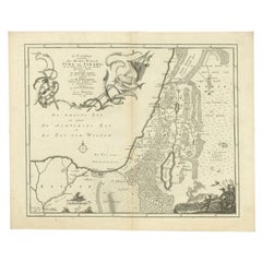 Antique Map of the Biblical Kingdoms of Judah and Israel by Lindeman, c.1758
