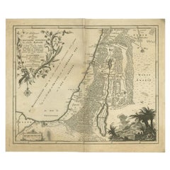 Antique Map of the Biblical Land of Canaan by Lindeman, c.1758
