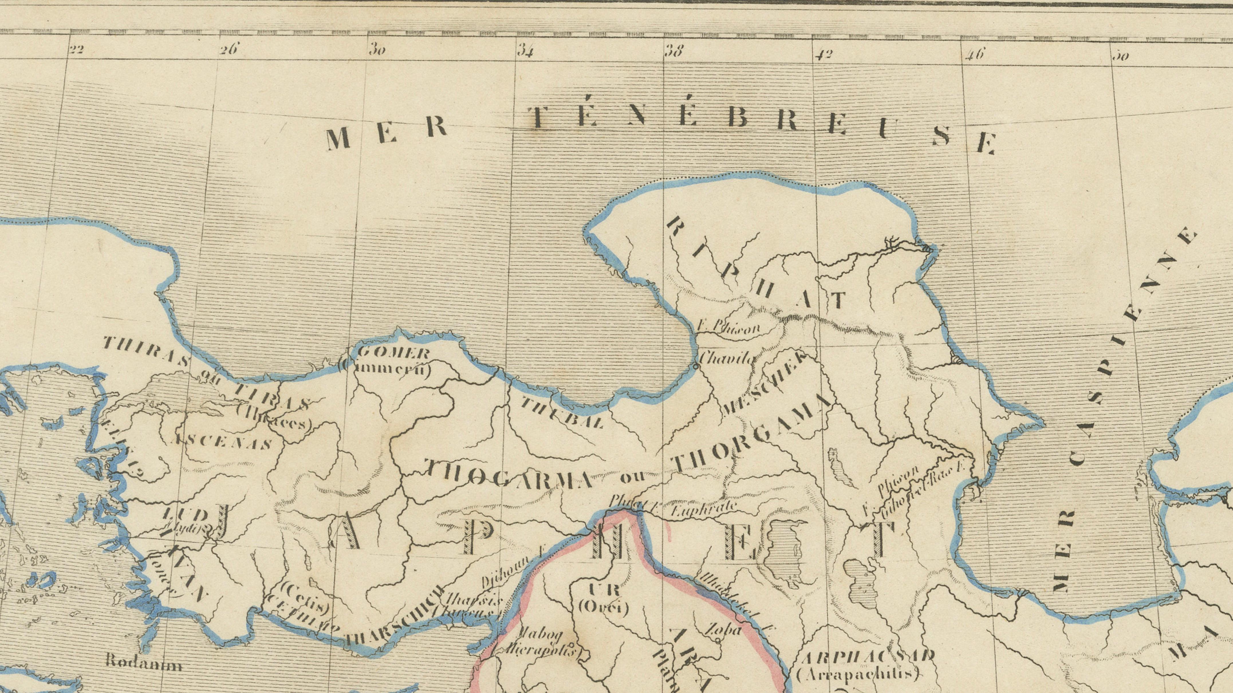 Antique Map of the Biblical Lands, Arabia and Canaan, Malte-Brun c.1820
