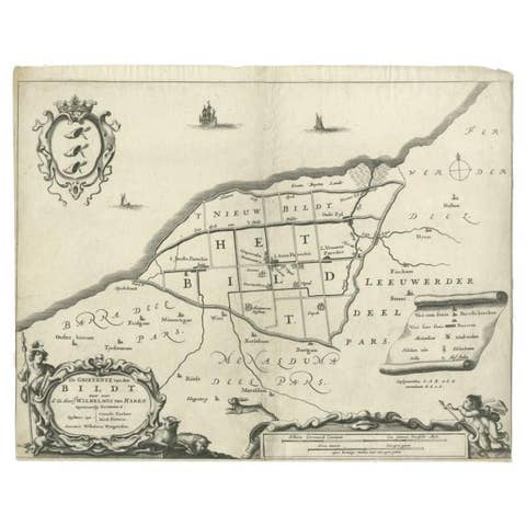 Antique Map of the Bildt Region by Schotanus, 1664