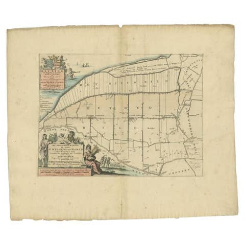 Antique Map of the Bildt Township 'Friesland' by Halma, 1718