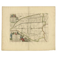 Antique Map of the Bildt Township 'Friesland' by Halma, 1718