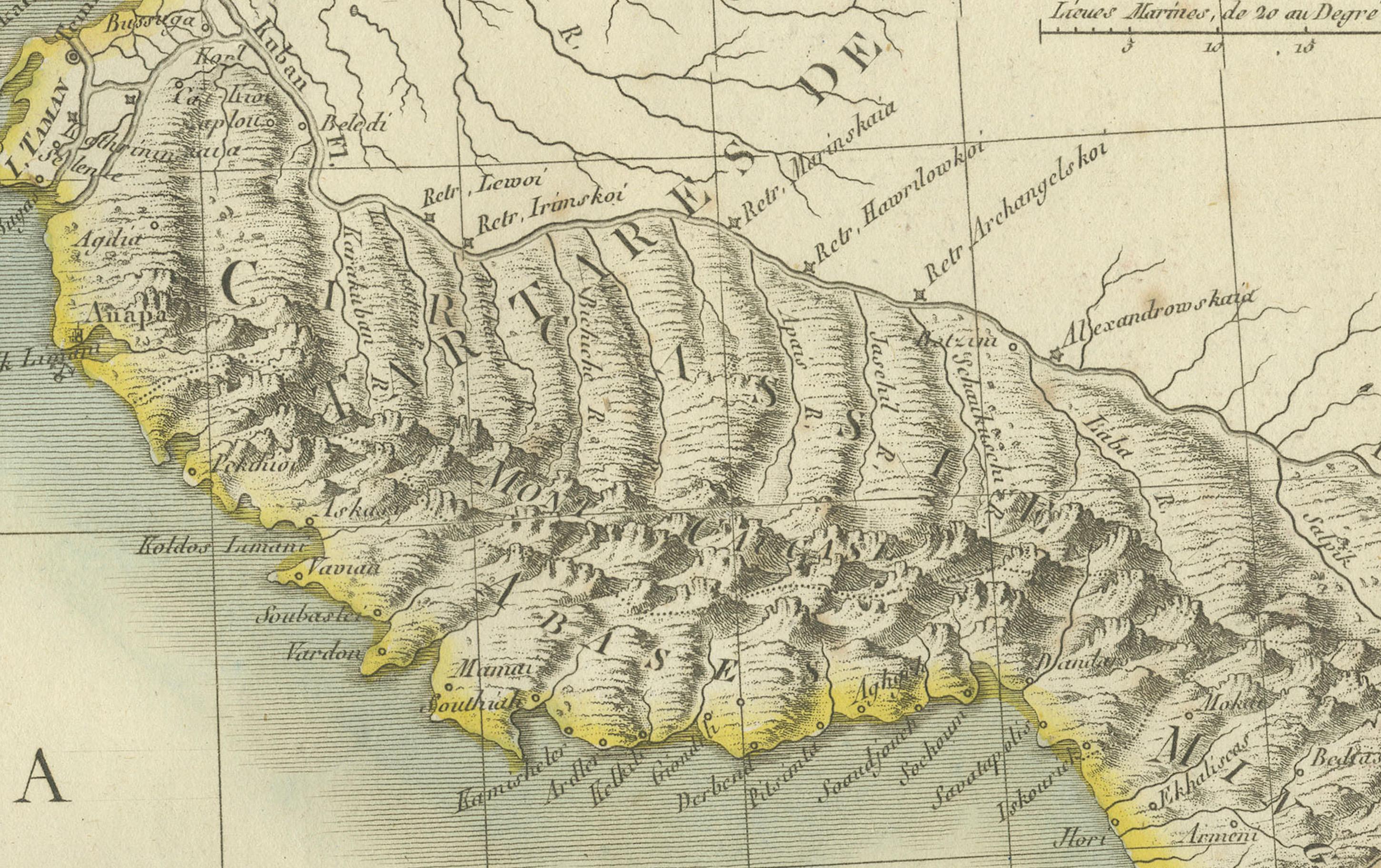Paper Antique Map of the Black Sea and Crimea by Pierre Antoine Tardieu (1784-1869) For Sale