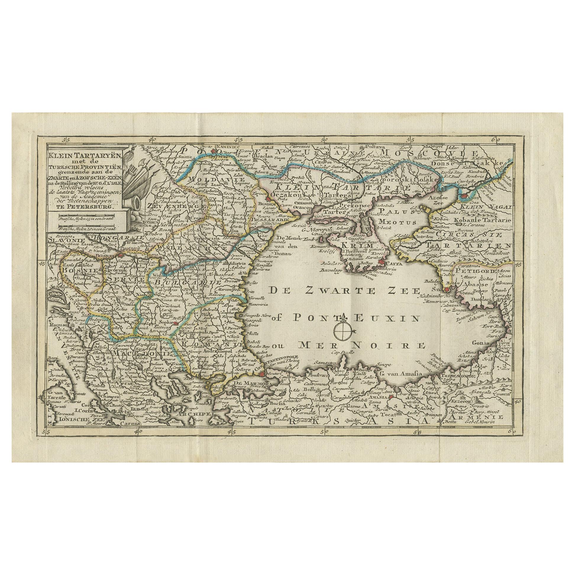 Antique Map of the Black Sea and Surroundings by Keizer & de Lat, 1788 For Sale