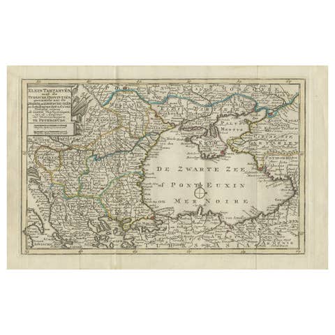 Antique Map of the Black Sea and Surroundings by Keizer & de Lat, 1788