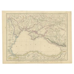 Carte ancienne de la mer noire et de ses contours par Sharpe, 1849