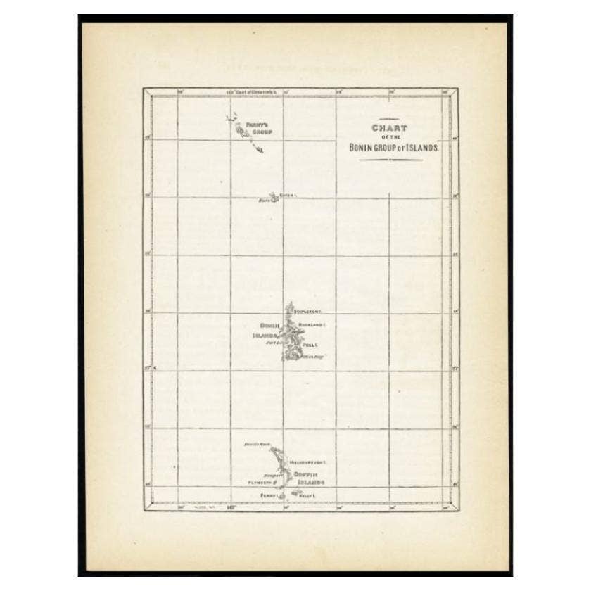 Antique Map of the Bonin Islands by Hawks, 1856