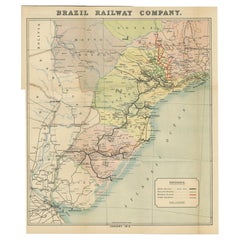 Carte ancienne de la compagnie de chemin de fer du Brésil:: "1912"