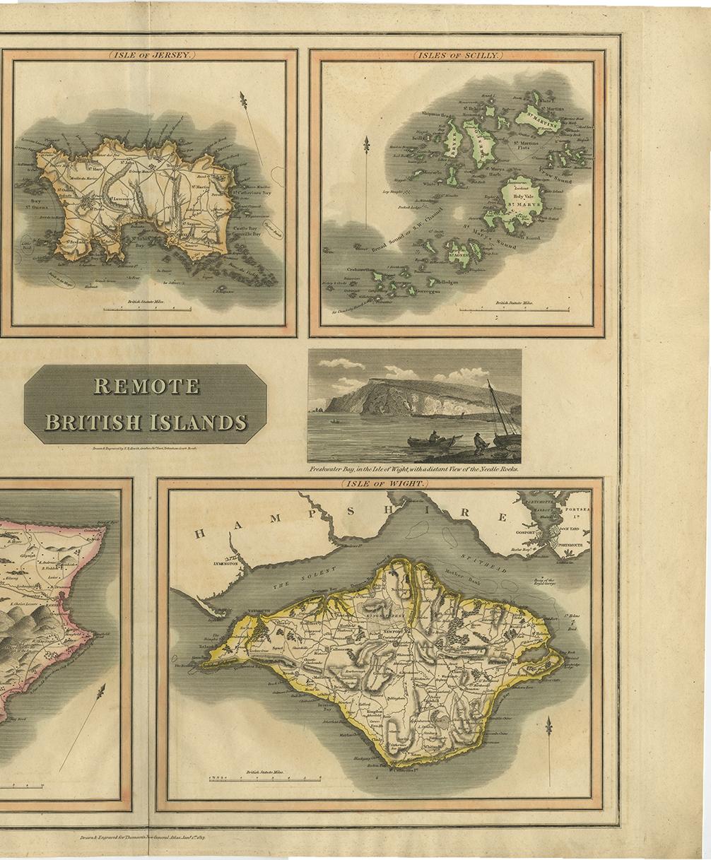 Carte ancienne des îles britanniques par J. Thomson, 1817 Bon état - En vente à Langweer, NL