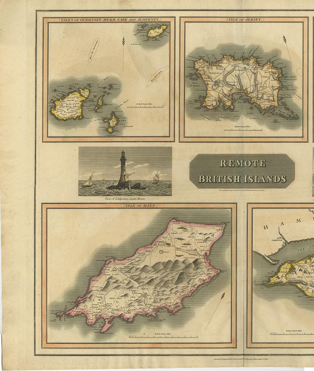 XIXe siècle Carte ancienne des îles britanniques par J. Thomson, 1817 en vente