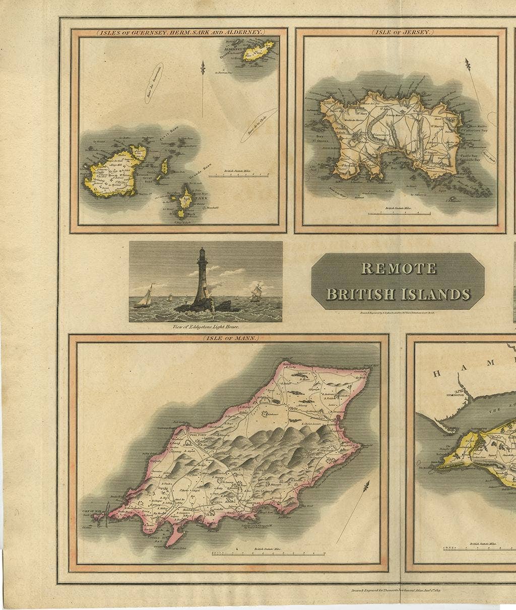 Antique Map of the British Islands by J. Thomson, 1817