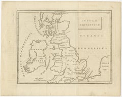 Carte ancienne des îles britanniques d'après la géographie de l'Empire romain