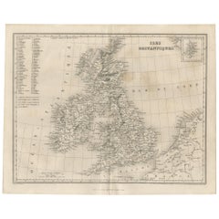 Antique Map of the British Isles by Balbi '1847'