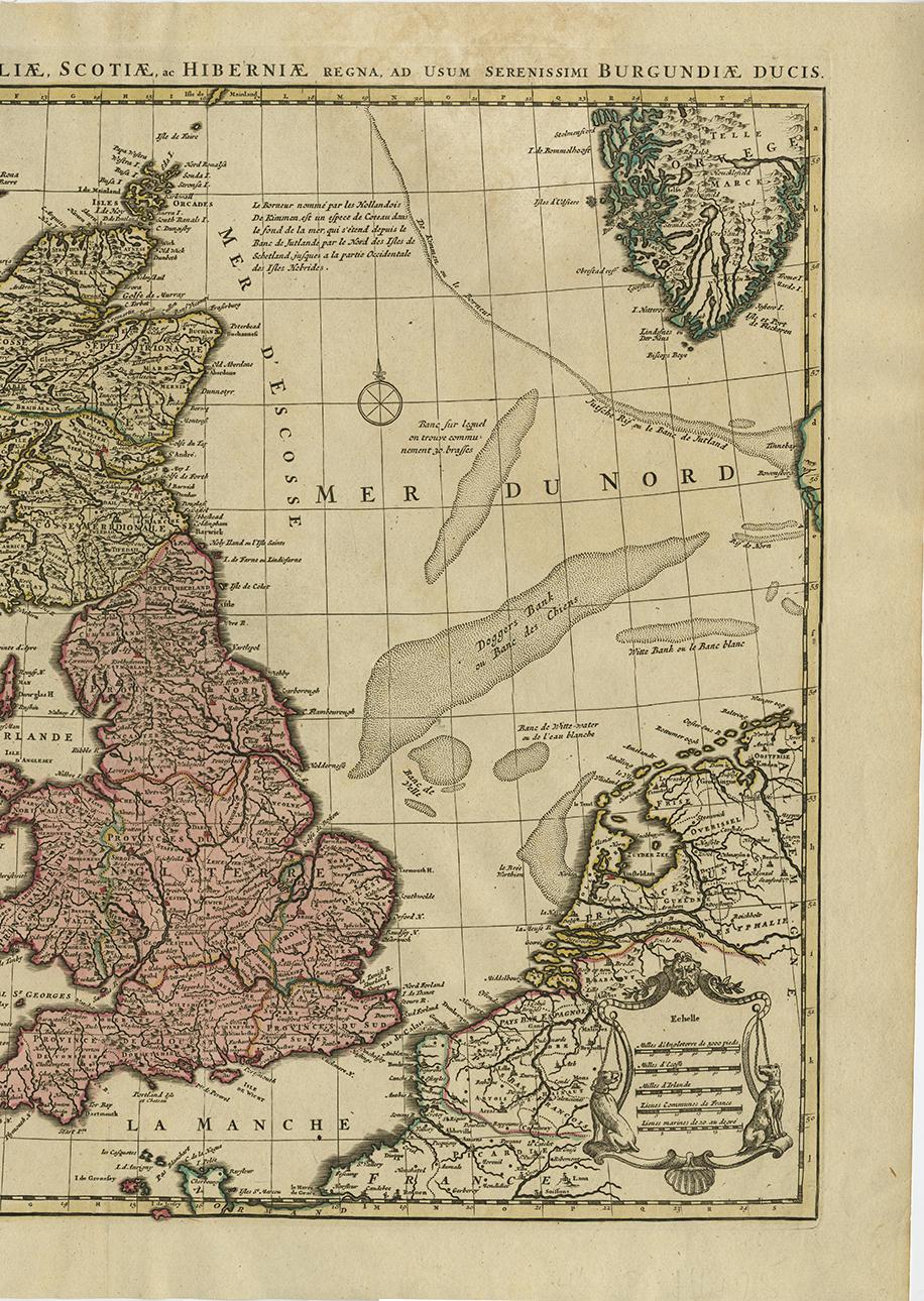 XVIIIe siècle Carte ancienne des îles britanniques par Covens & Mortier, 1730 en vente