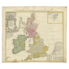 Antique Map of the British Isles by Homann Heirs, c.1749