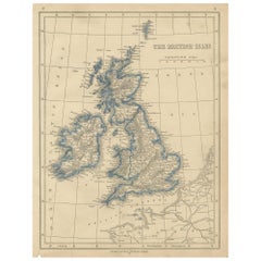 Antique Map of the British Isles by Lowry '1852'