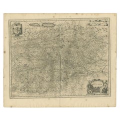 Carta geografica antica della regione Borgogna-Franca-Comté di Janssonius, 1657