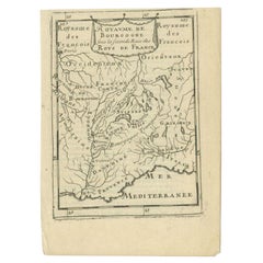 Antique Map of the Burgundy Region by Mallet, c.1683