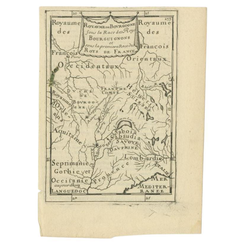 Antique Map of the Burgundy Region by Mallet, c.1683