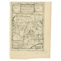 Antike Karte der burgunderroten Region von Mallet, um 1683