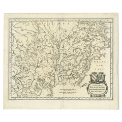 Antike Karte der burgunderroten Region von Merian, 1646