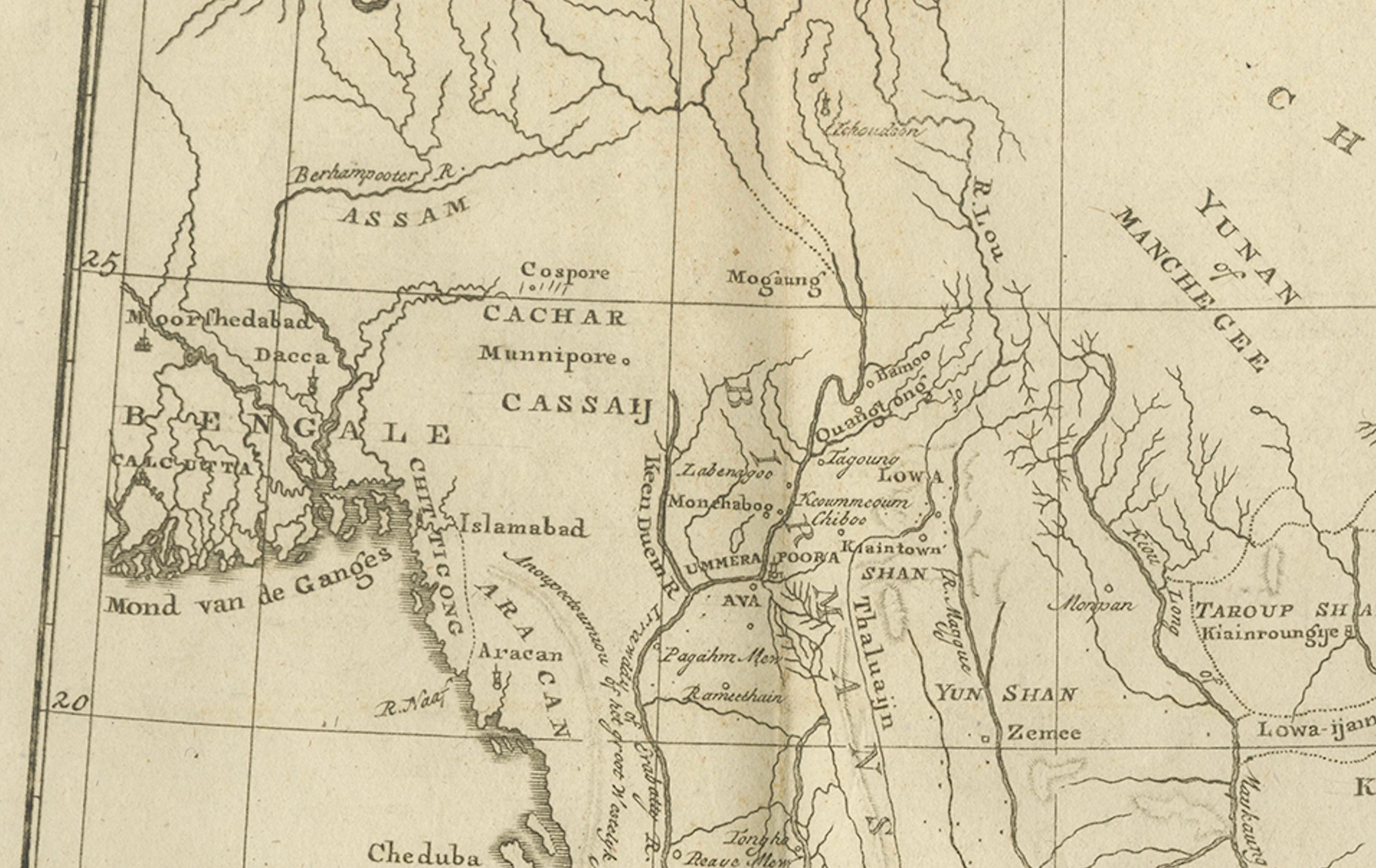 Mapa antiguo del Imperio birmano y la Alta Indochina - por Dalrymple, c.1800 Grabado en venta