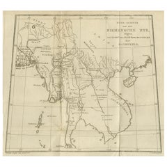 Mapa antiguo del Imperio birmano y la Alta Indochina - por Dalrymple, c.1800