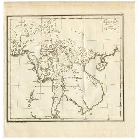 Antique Map of the Burmese Empire by Symes, '1800'