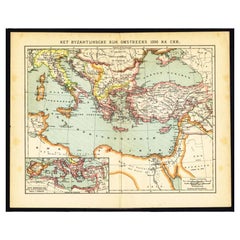 Antique Map of the Byzanthian Empire by Meyer, c.1895