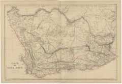 Cape of Good Hope, Antique Map of Southern Africa, Blackie Atlas 1859