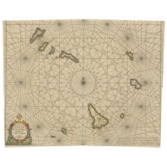 Mapa antiguo de las Islas de Cabo Verde, África, ca.1670