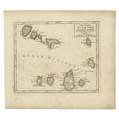 Antique Map of the Cape Verde Islands by Vaugondy, c.1750