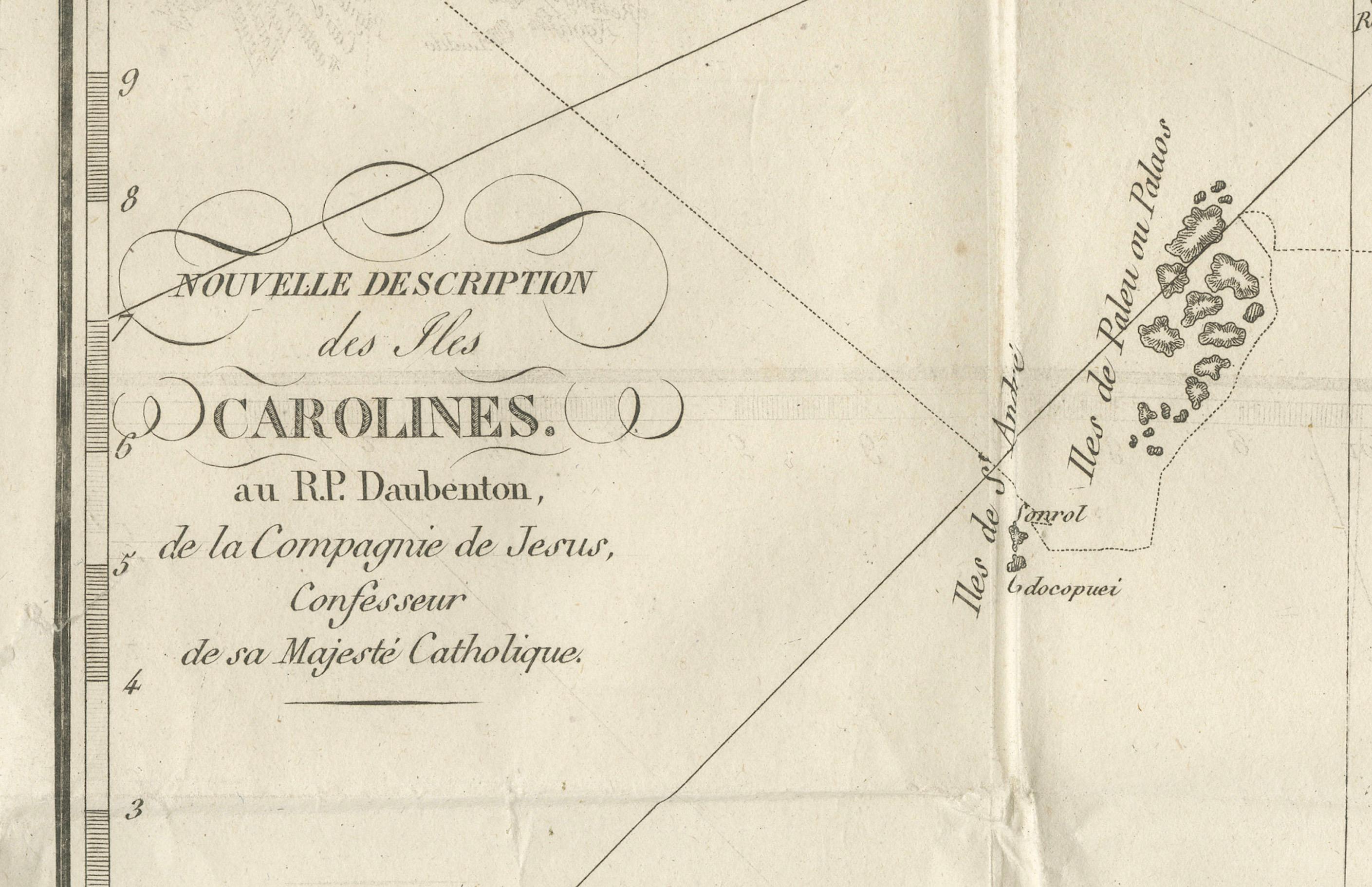 Antike Karte der Caroline-Inseln - Frühe Erforschung des Pazifiks, ca. 1760 (18. Jahrhundert) im Angebot
