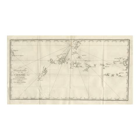 Antique Map of the Caroline Islands – Early Exploration of the Pacific, c.1760