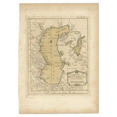 Antike Karte des Kaspischen Meeres und seiner Umgebung von Bellin, 1764