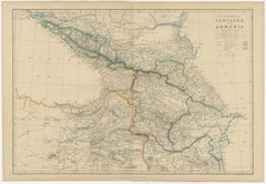 Antique Map of the Caucasus and Armenia by W. G. Blackie, 1859